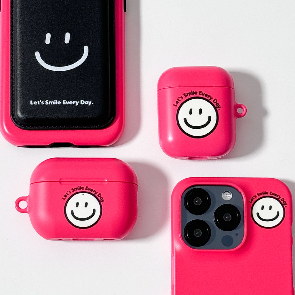 에이쓰리비쓰리(A3B3) Smile Color Bright Pink 스마일 컬러 브라이트 핑크 (에어팟 케이스)