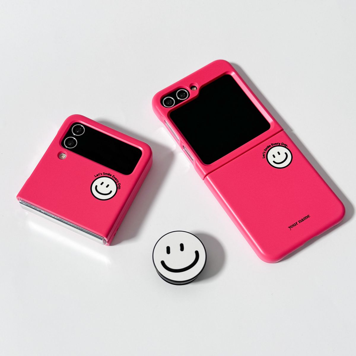 에이쓰리비쓰리(A3B3) Smile Color Bright Pink 스마일 컬러 브라이트 핑크 (Z 플립 3.4.5.6 하드 케이스)