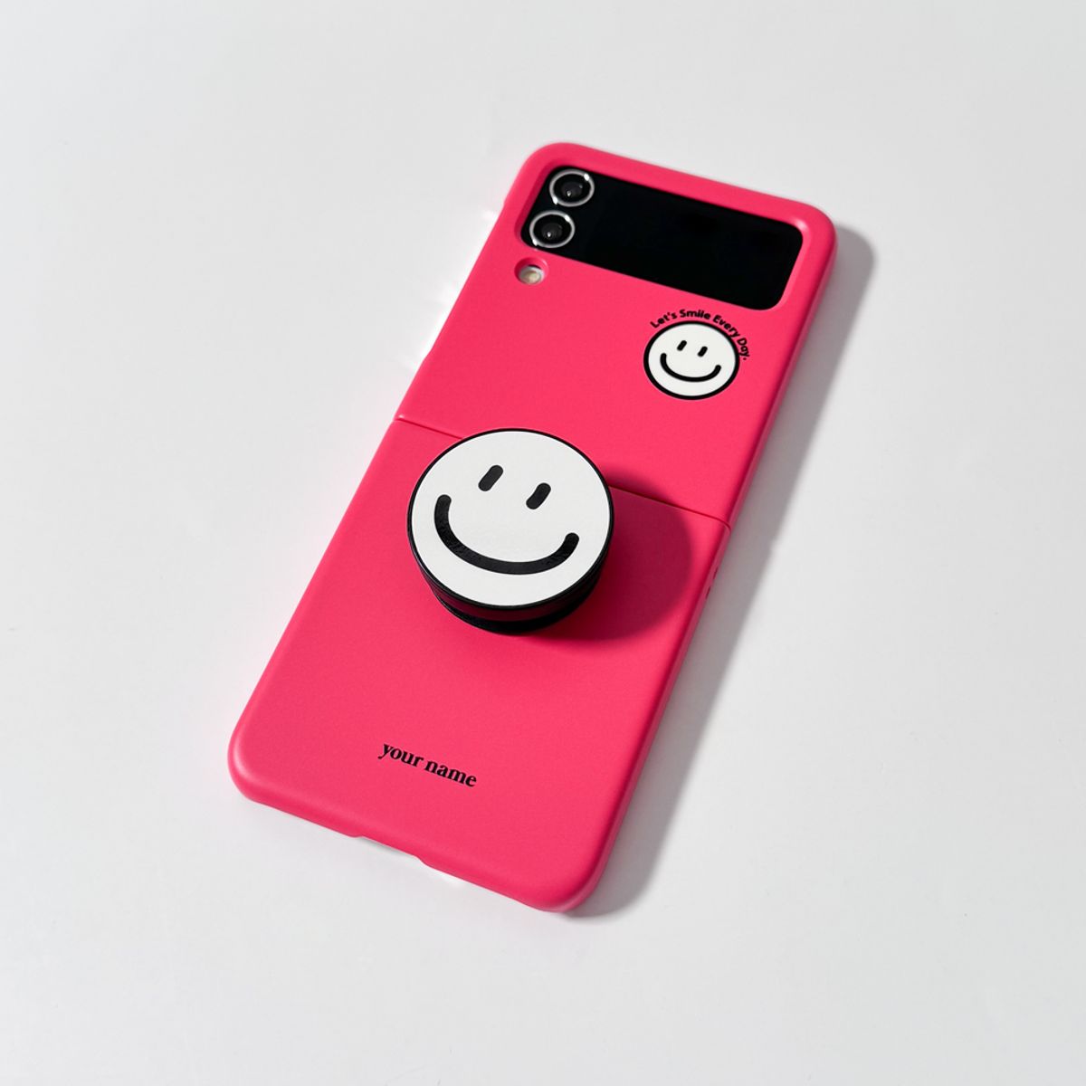 에이쓰리비쓰리(A3B3) Smile Color Bright Pink 스마일 컬러 브라이트 핑크 (Z 플립 3.4.5.6 하드 케이스)