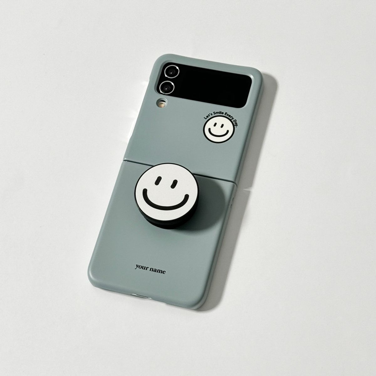에이쓰리비쓰리(A3B3) Smile Color Greenish Gray 스마일 컬러 그리니쉬 그레이 (Z 플립 3.4.5.6 하드 케이스)