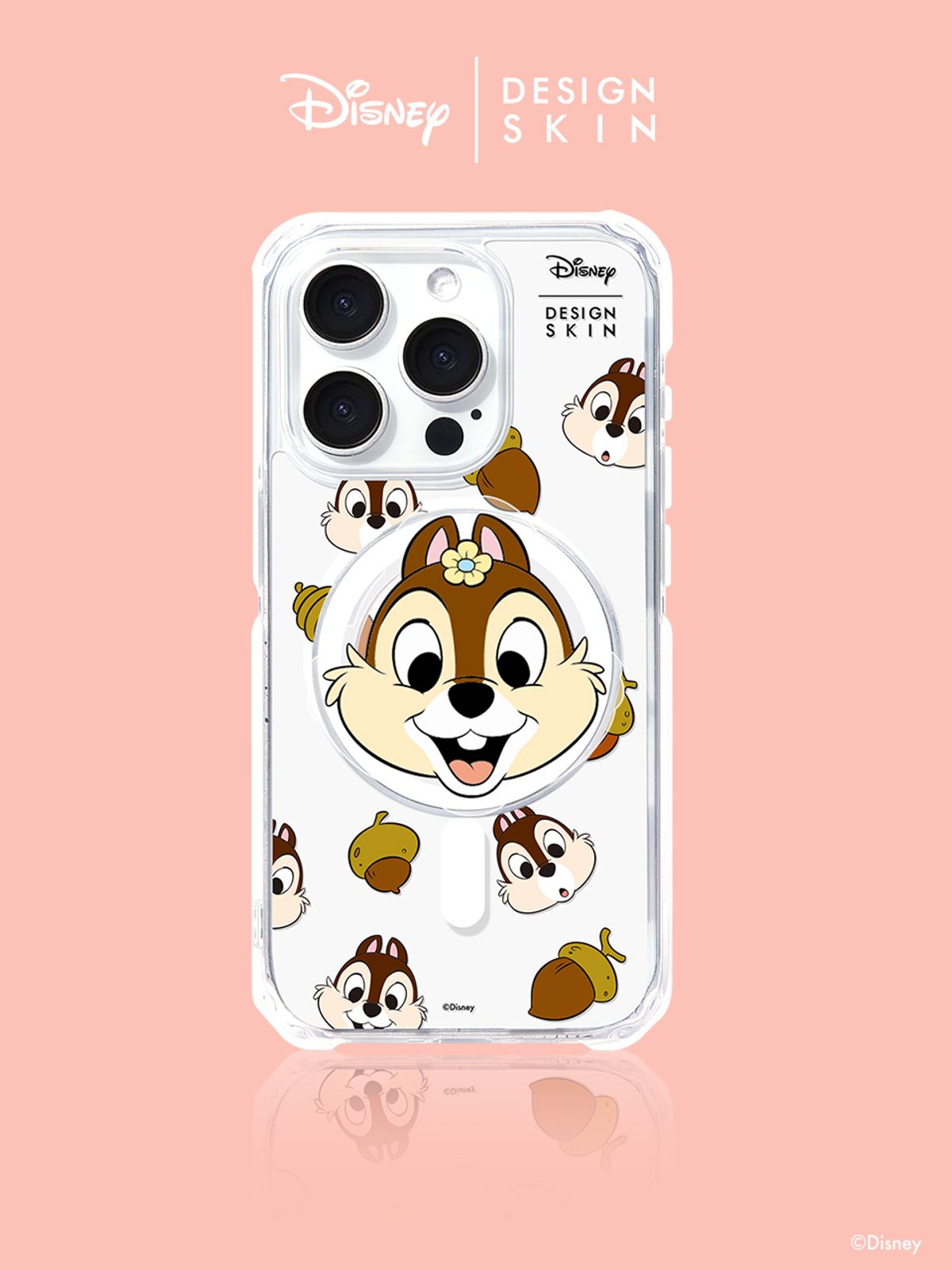 디자인스킨(DESIGNSKIN) [SET] 디즈니 칩 맥세이프 그래픽 케이스 + 맥세이프 스마트톡