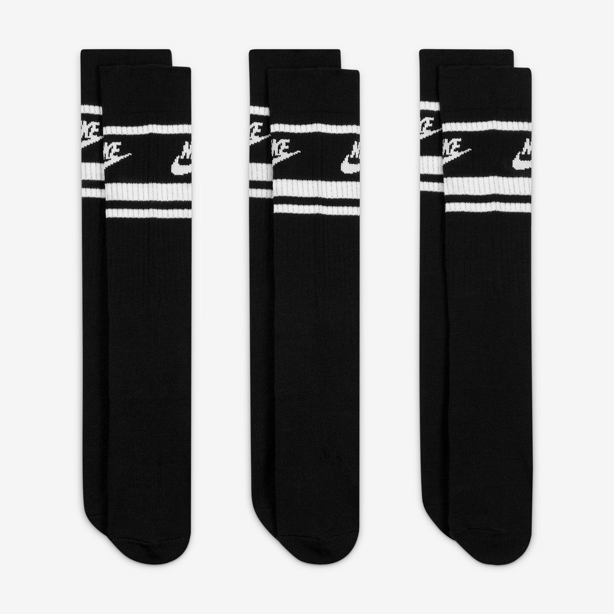 나이키(NIKE) 스포츠웨어 드라이 핏 에브리데이 에센셜 크루 삭스(3켤레) - 블랙:화이트 / DX5089-010
