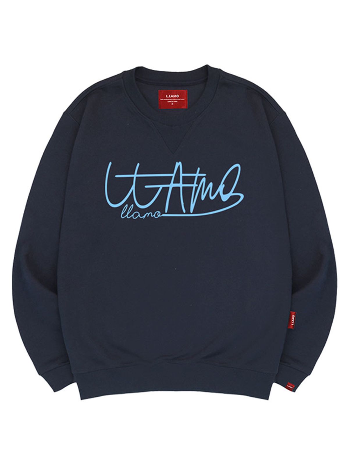 엘라모(LLAMO) 네온로고 맨투맨 남녀공용 빅사이즈 S~4XL