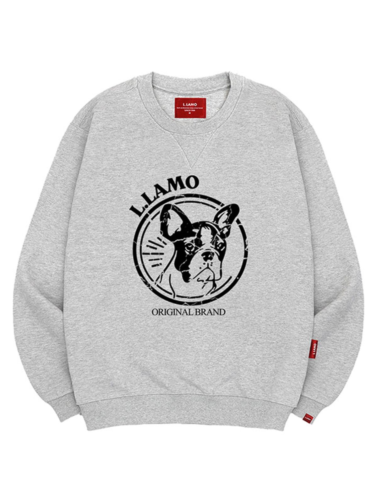 엘라모(LLAMO) 러블리불독 맨투맨 남녀공용 빅사이즈 S~4XL