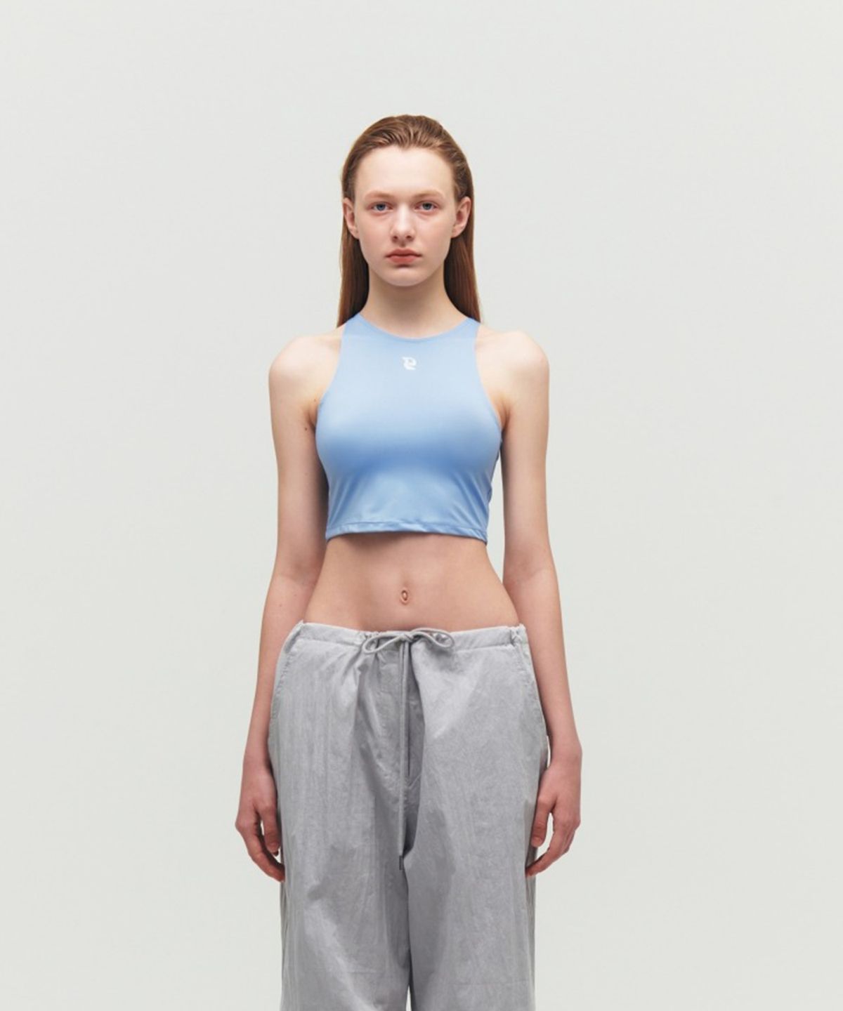 더포르타(THEPORTA) CROP JERSEY SLEEVELESS, BLUE