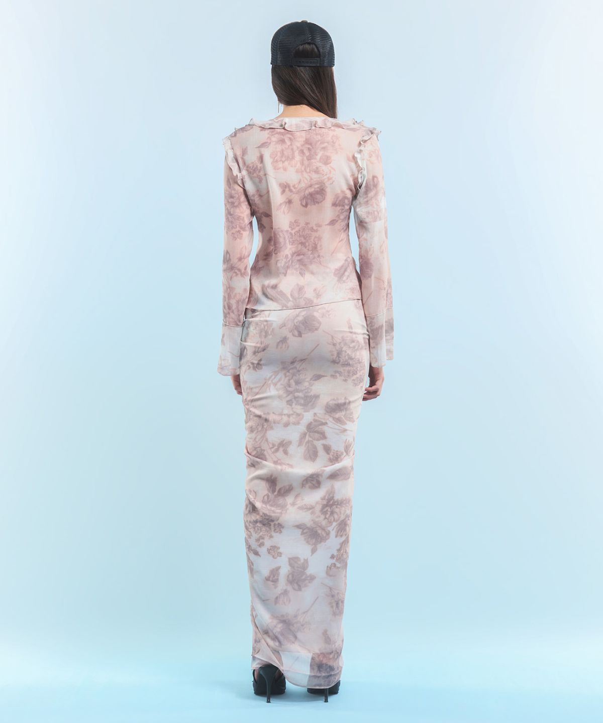 2000아카이브스(2000ARCHIVES) RUCHED MAXI SKIRT (FLOWER)