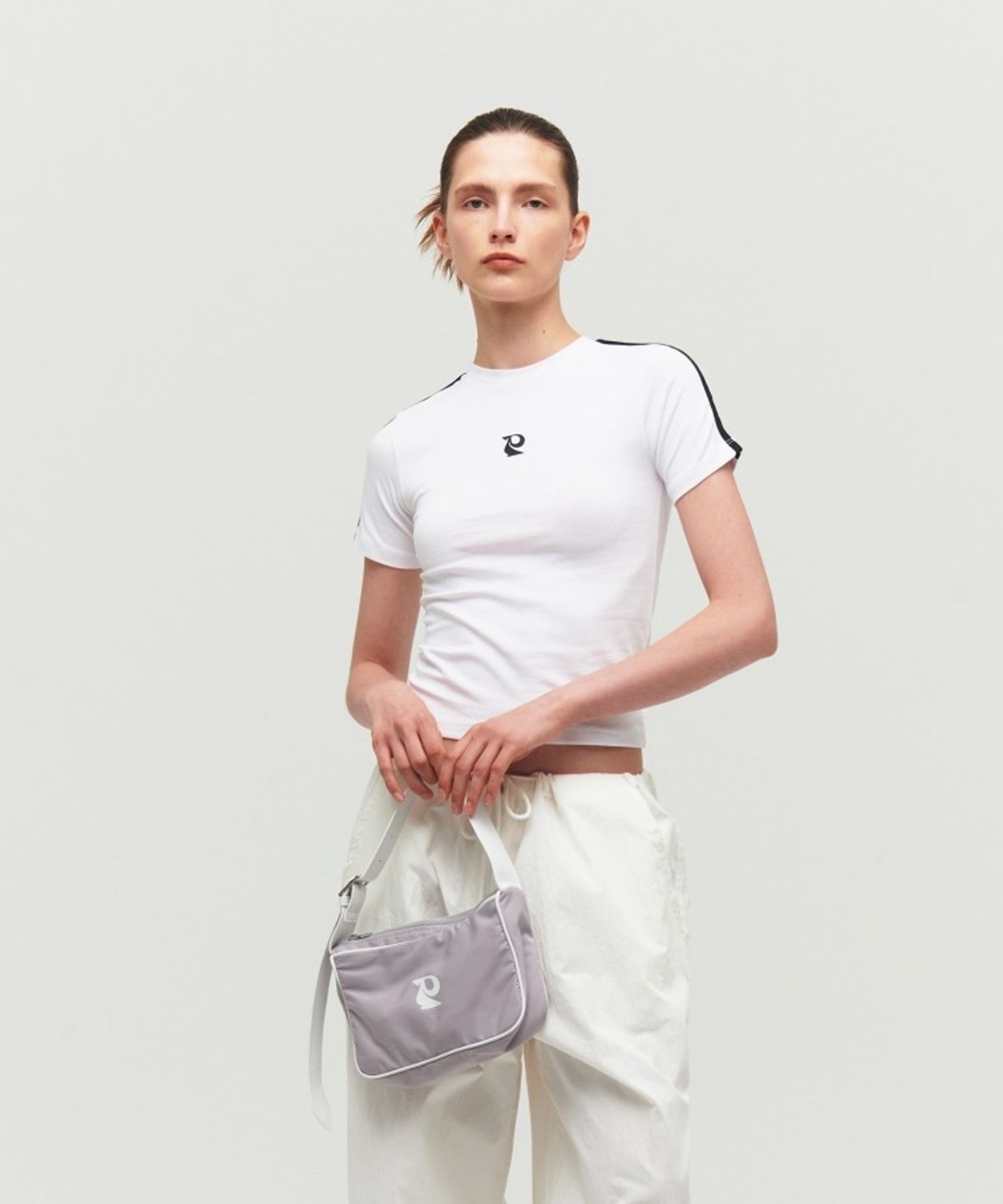 더포르타(THEPORTA) FITTED LINE COTTON TEE, WHITE