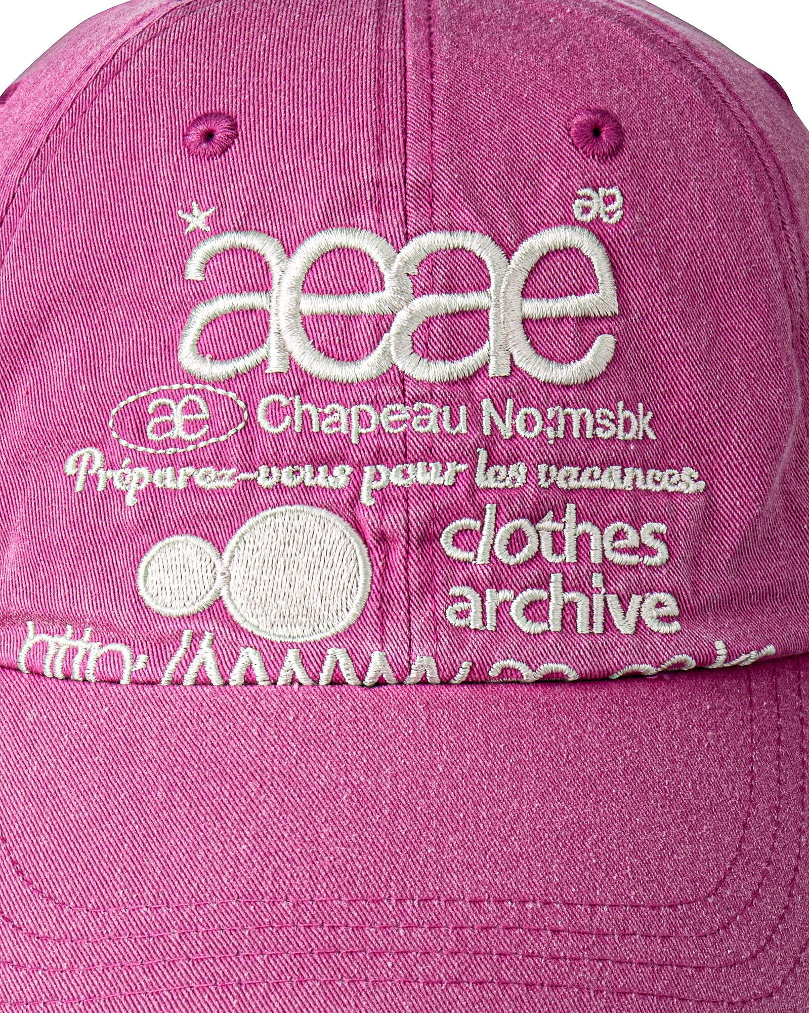 MUSINSA | AEAE WEB LOGO DAMAGED CAP [PINK]