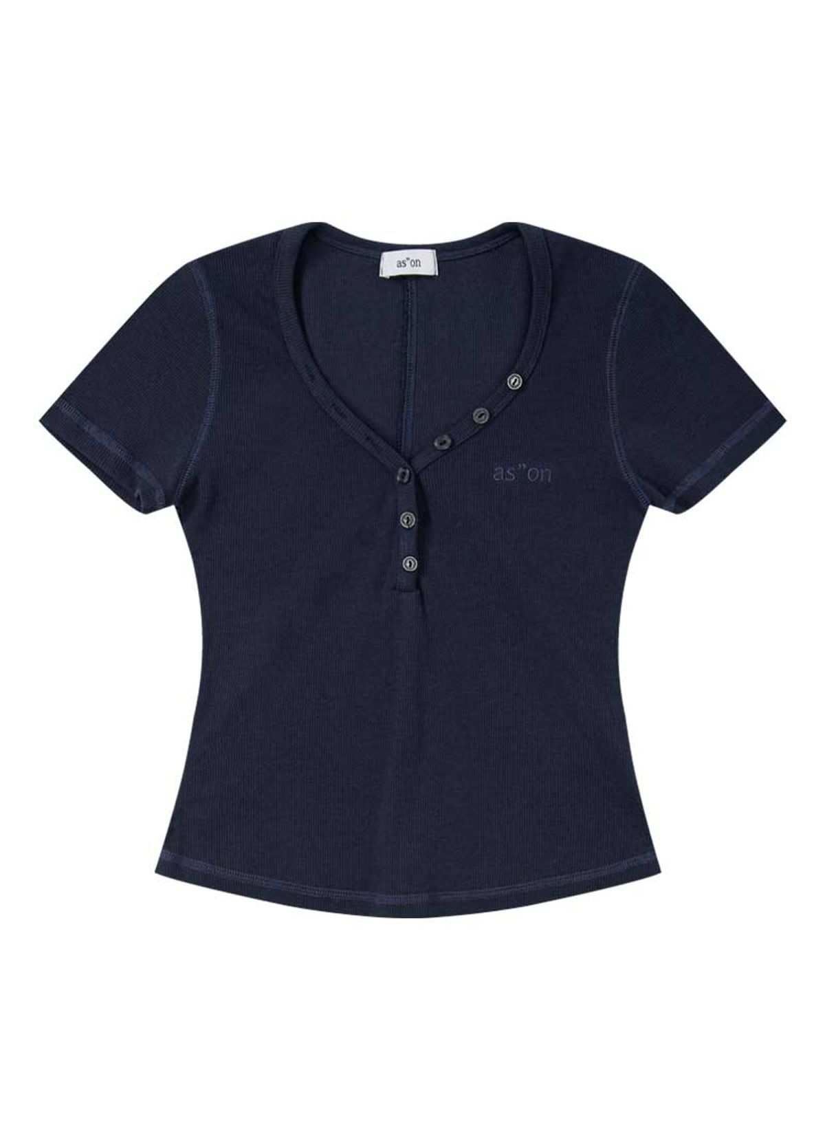 애즈온(ASON) LEAF BUTTON T / NAVY