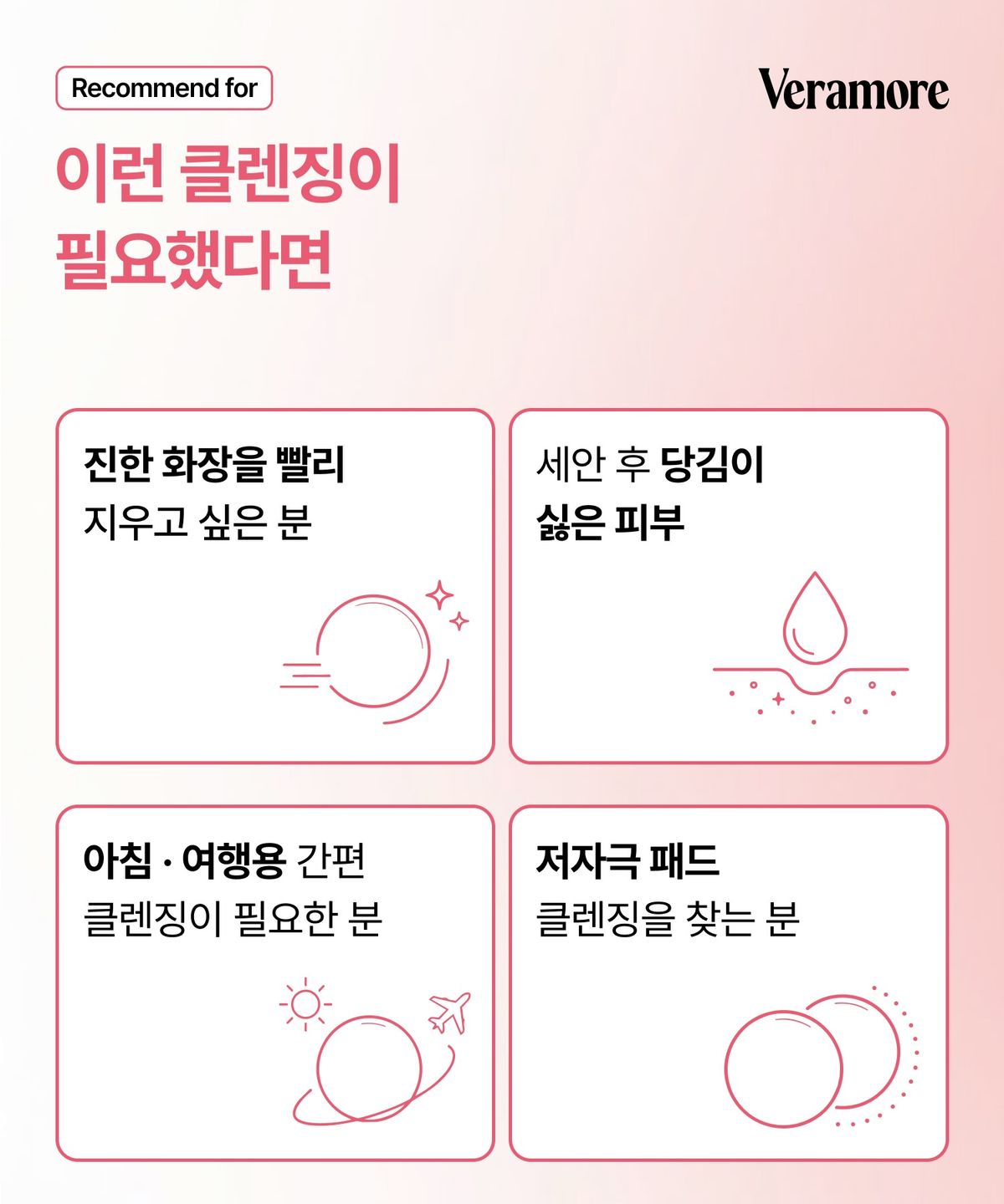 베라모어(VERAMORE) 포어 리셋 로즈 PHA 패드 70매