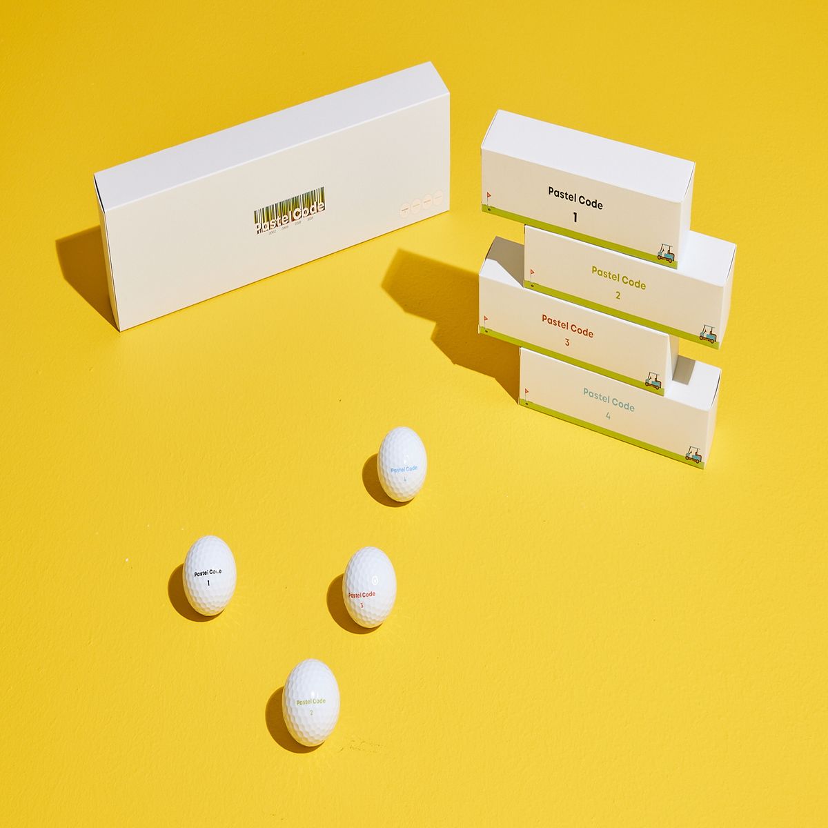 파스텔 코드(PASTELCODE) 파스텔코드 3피스 비거리 고반발 골프공 16볼세트 2BOX 화이트,옐로우