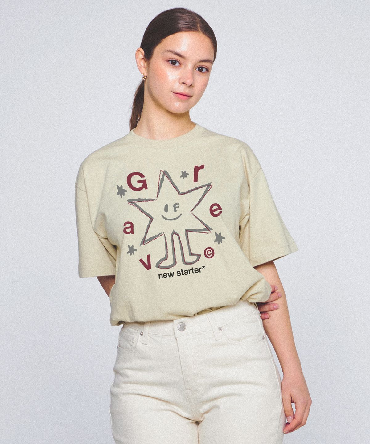 그레이버(GRAVER) [UNISEX]NEW-STARTER 반팔티_샌드베이지