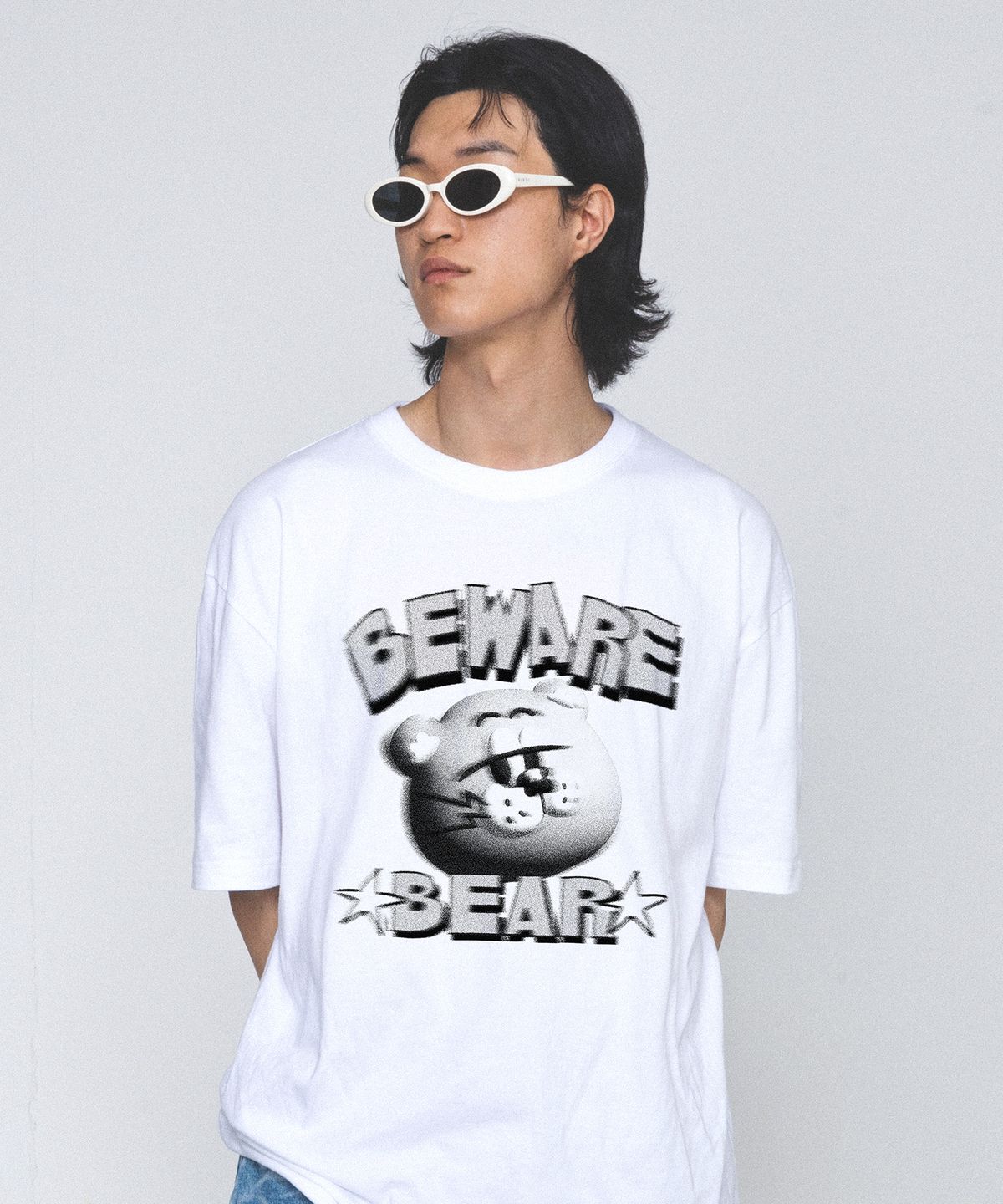 그레이버(GRAVER) [UNISEX]비웨어 베어 반팔티_화이트