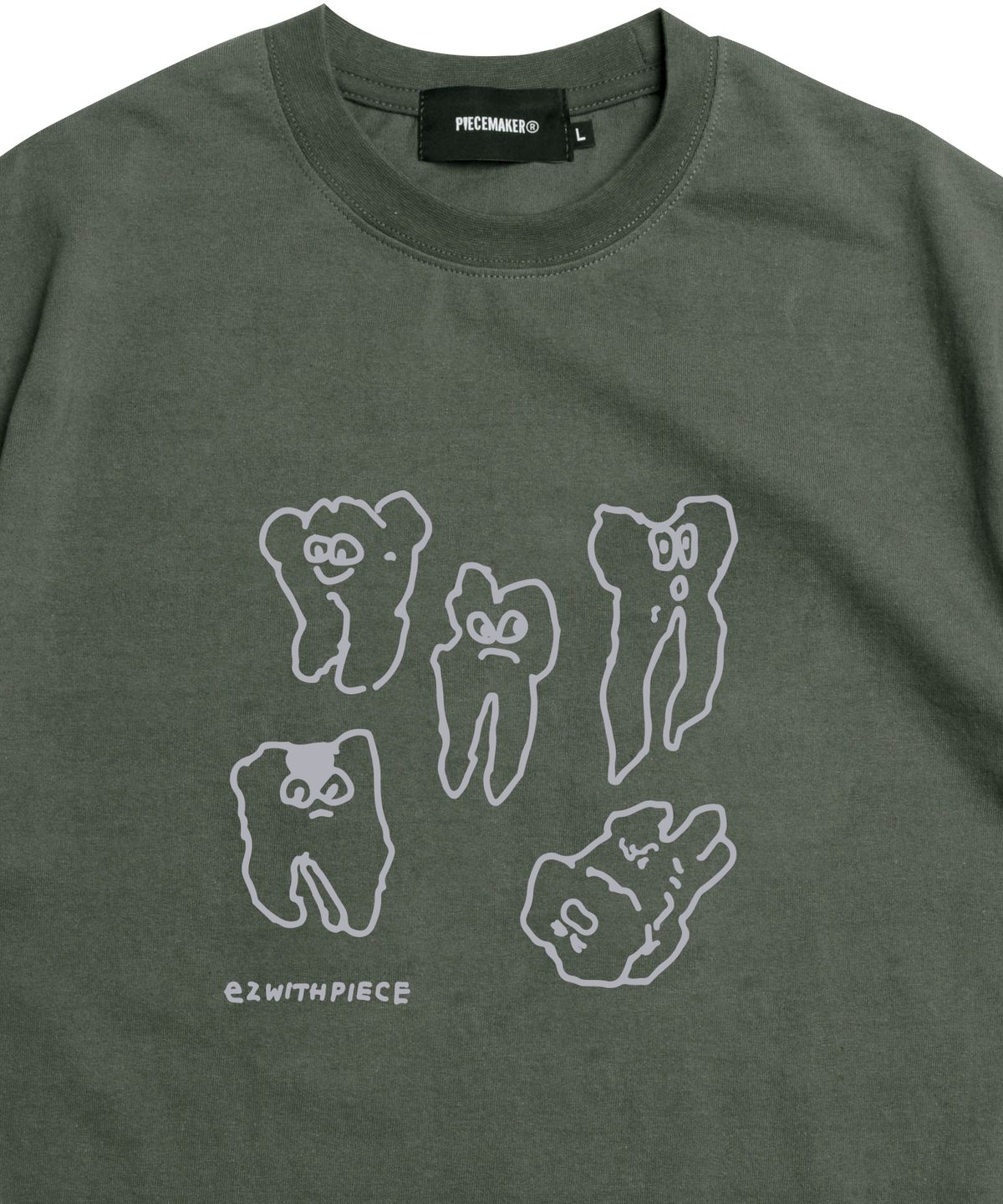 피스메이커(PIECE MAKER) [EZwithPIECE] TEETH TEE (KHAKI)