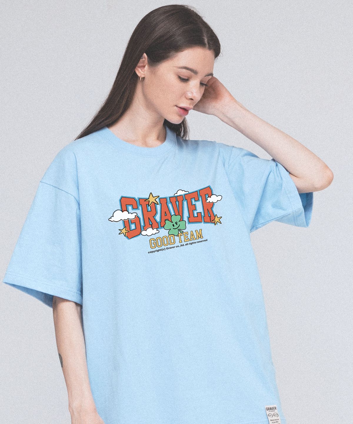 그레이버(GRAVER) [UNISEX]GOOD-TEAM 반팔티_스카이블루