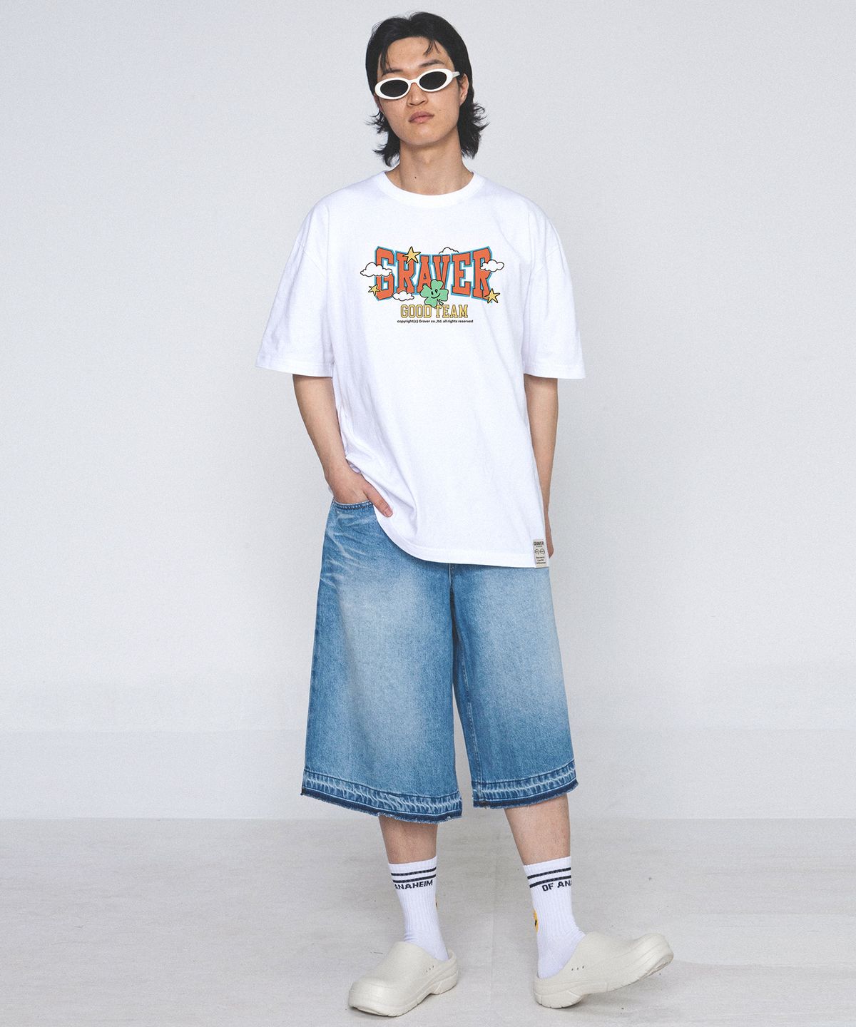 그레이버(GRAVER) [UNISEX]GOOD-TEAM 반팔티_화이트