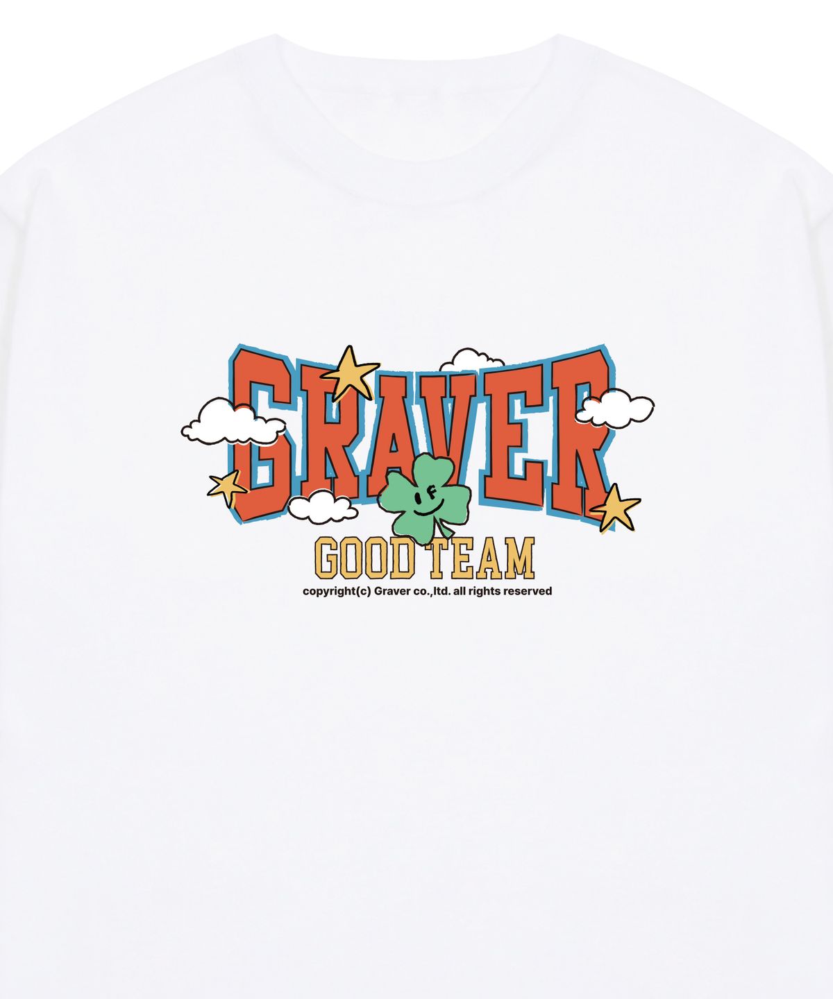 그레이버(GRAVER) [UNISEX]GOOD-TEAM 반팔티_화이트