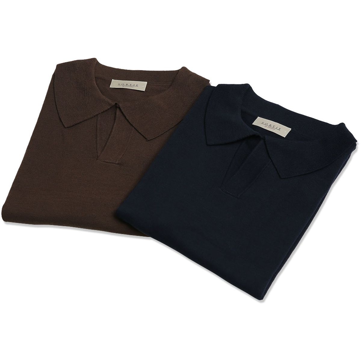 솔티(SORTIE) Essential Comfort Open Collar Knit (Brown)