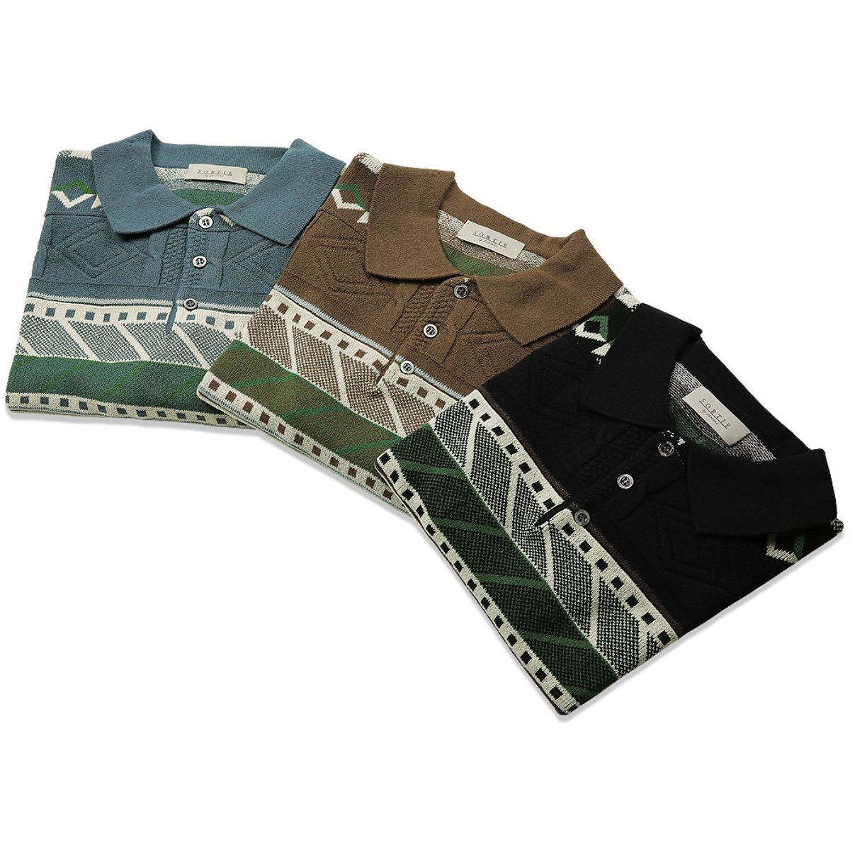 솔티(SORTIE) Jacquard Summer Polo Knit (Blue)