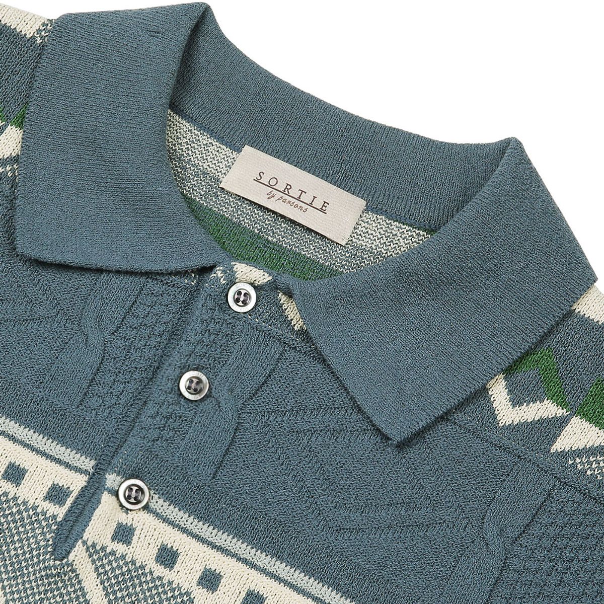 솔티(SORTIE) Jacquard Summer Polo Knit (Blue)
