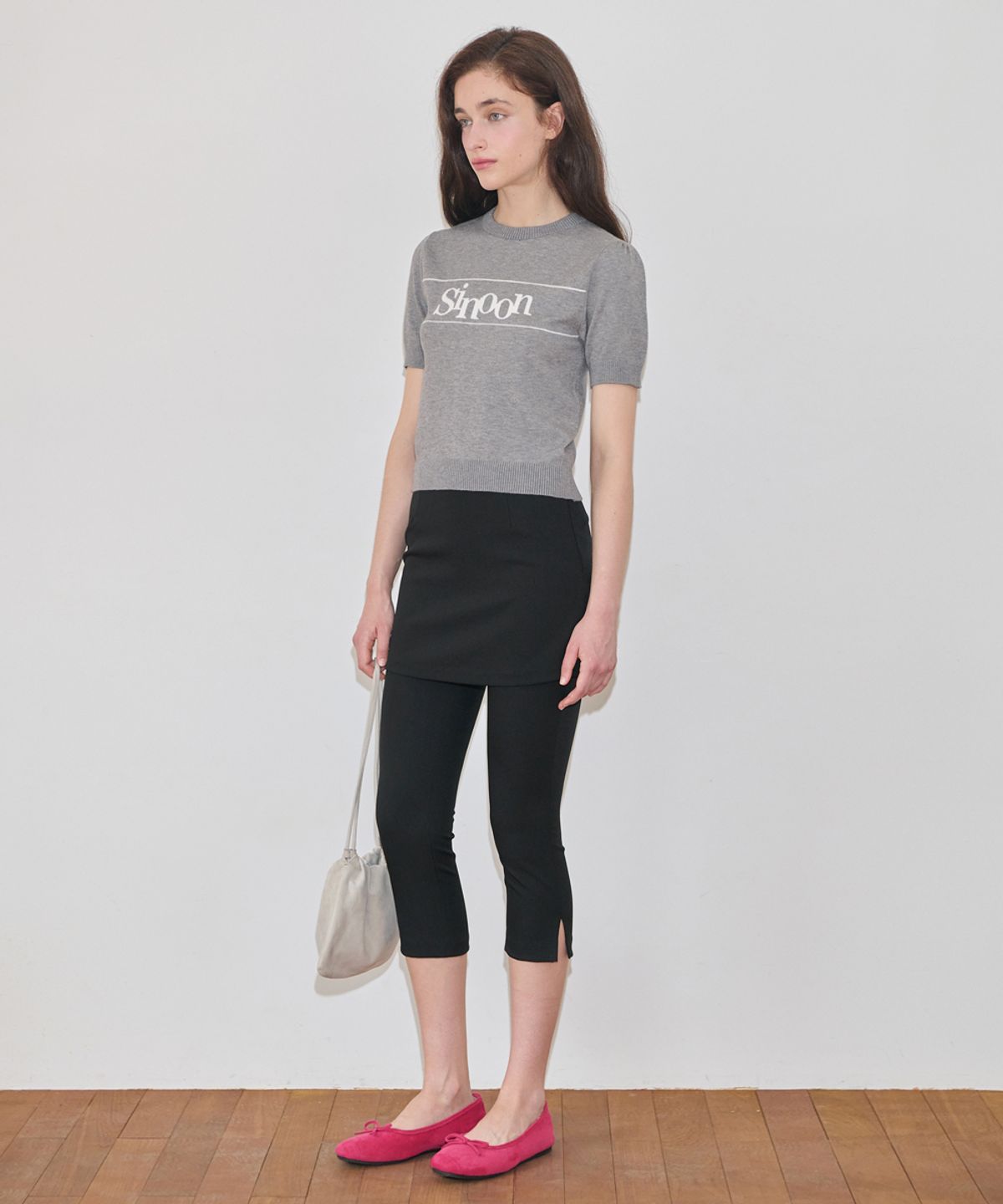 시눈(SINOON) Sinoon Logo Half Knit (Melange Grey)