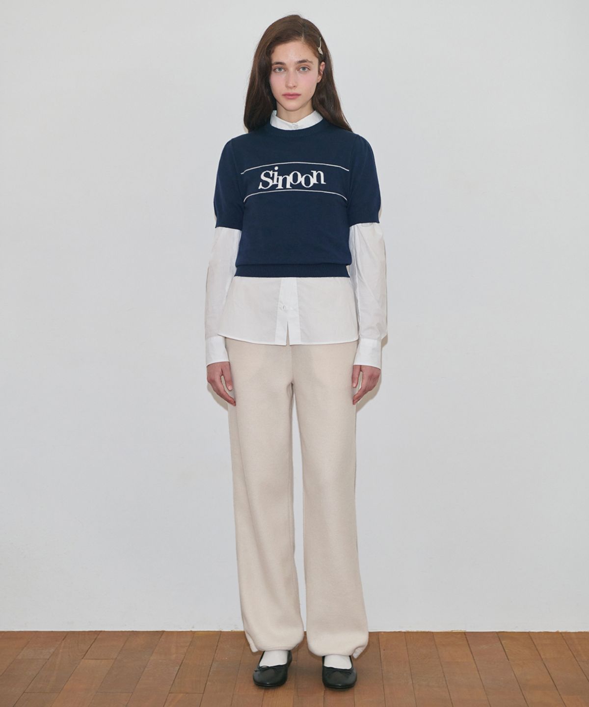 시눈(SINOON) Sinoon Logo Half Knit (Navy)