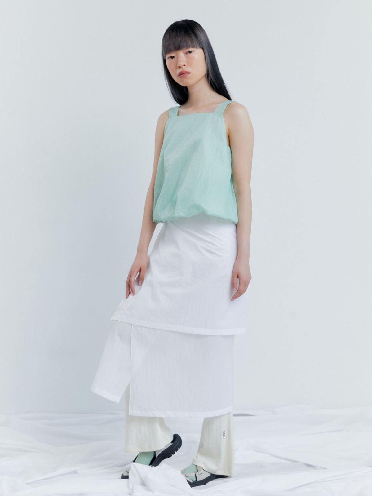 아코크(ACOC) Haze Sheer Wrap Skirt_White
