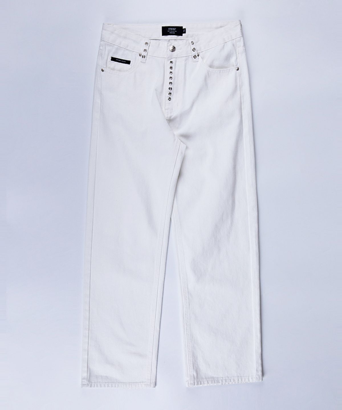 스트라이크(STRIKE) Elegant Eyelet Washed White Jeans (WIDE)