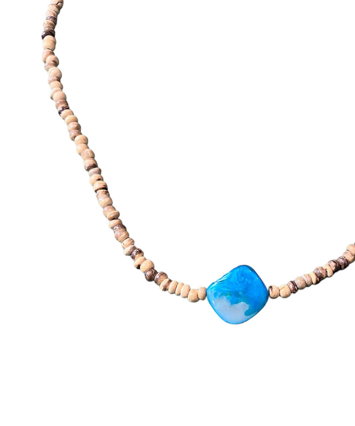 스케이터락(SK8ER ROCK) Pearl Points Wooden Beads Necklace (Wood)