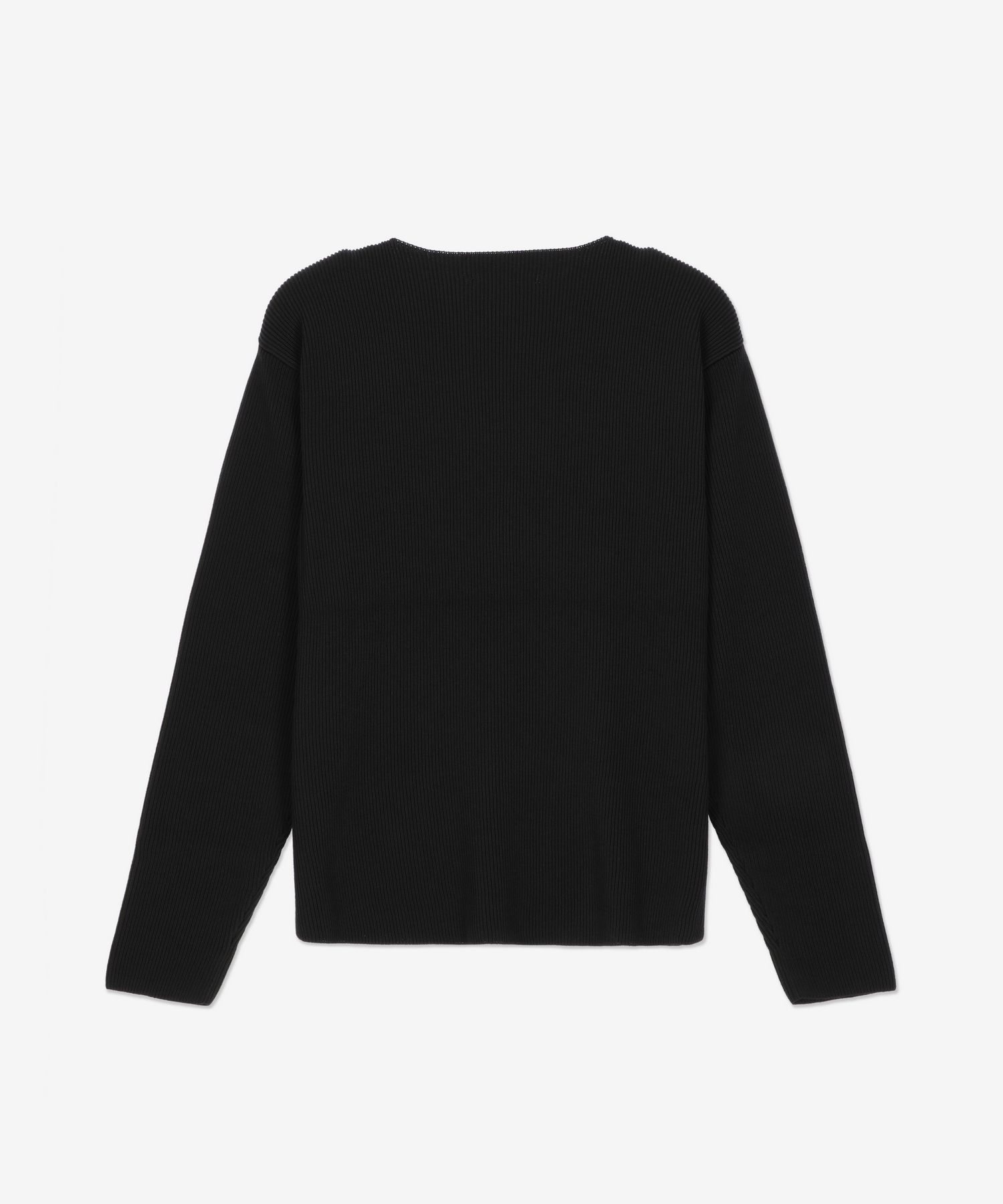 MUSINSA | AURALEE Super Hard Twist Rib Boat Neck Knit - Black 