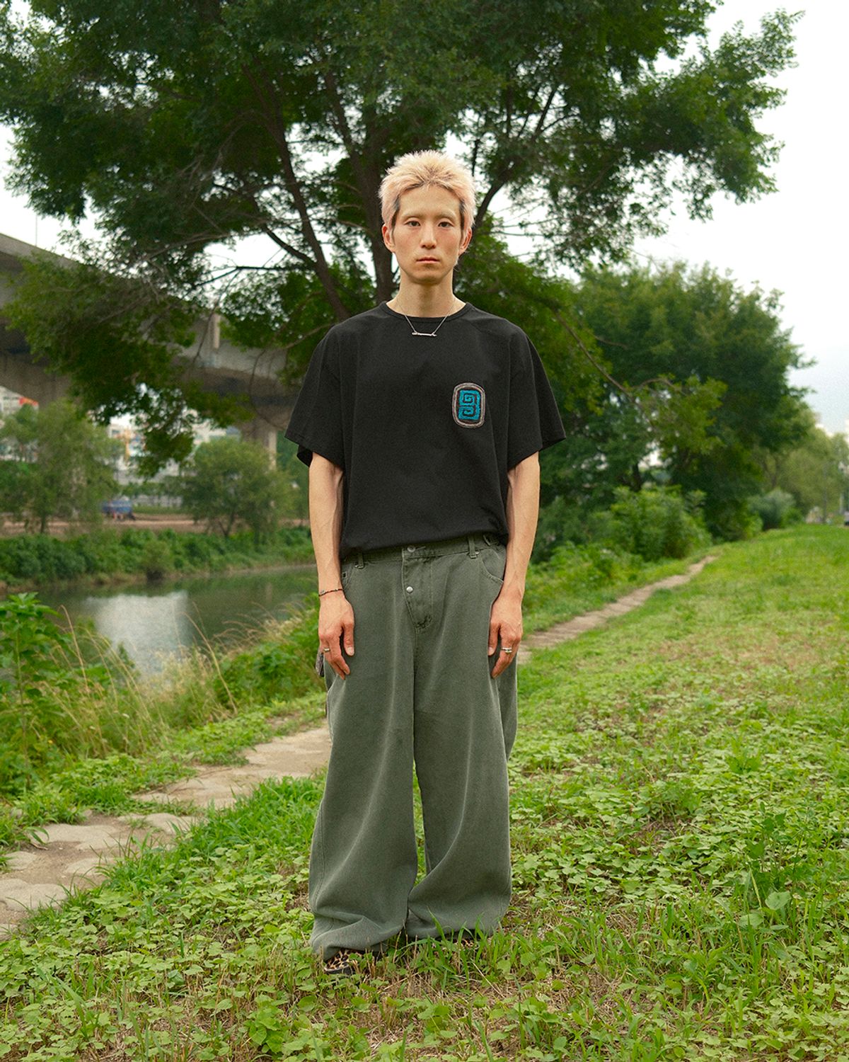 카락터(KARACTOR) Fuzzy half T-shirts / Black