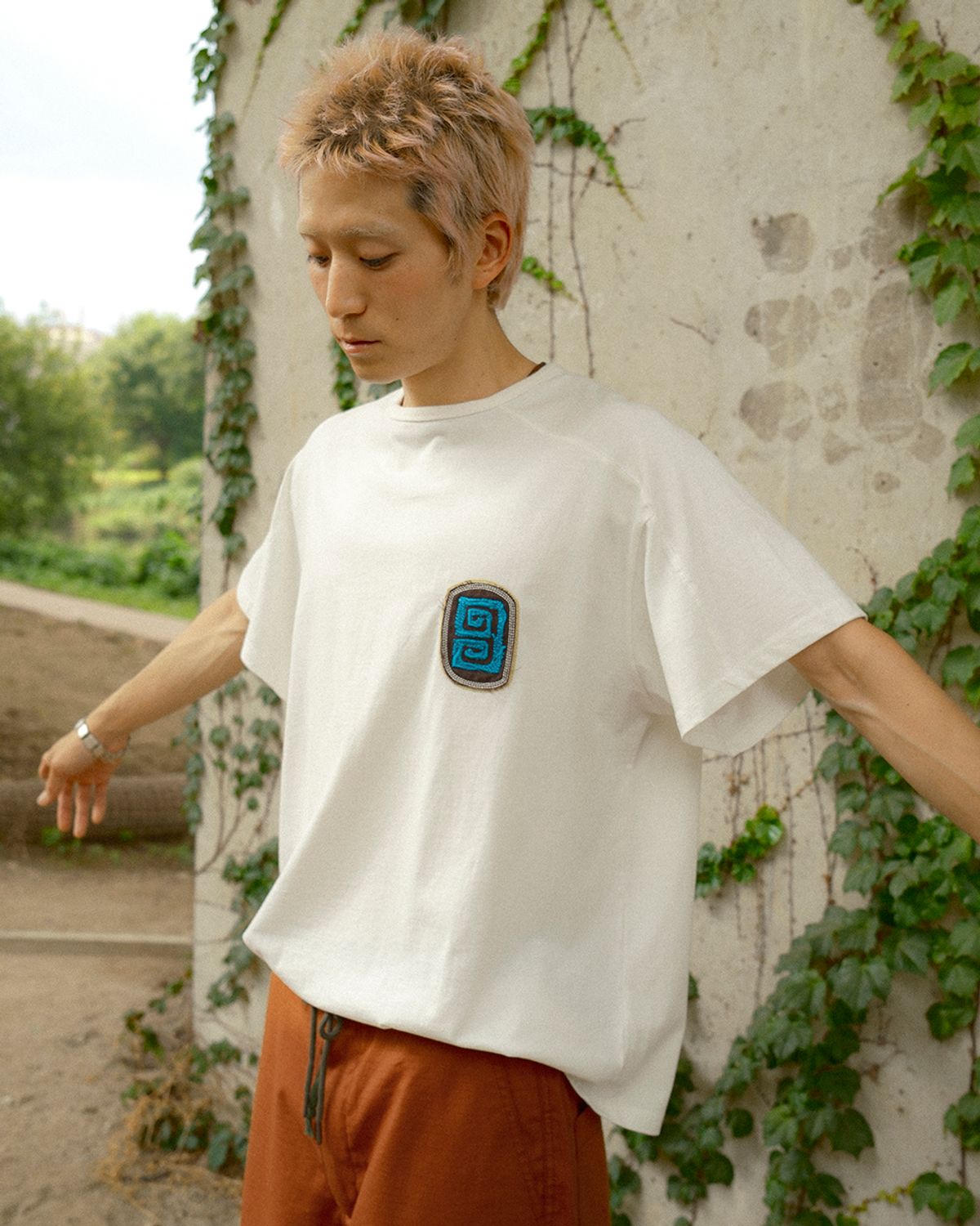 카락터(KARACTOR) Fuzzy half T-shirts / Off White
