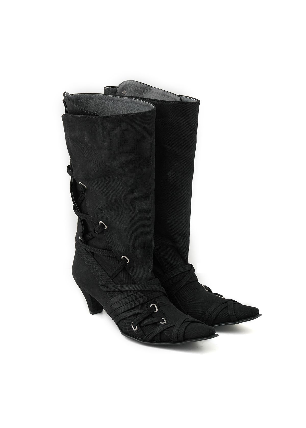 포트리스(4TRESS) WAXED STRAPPY BOOTS 01 BLACK