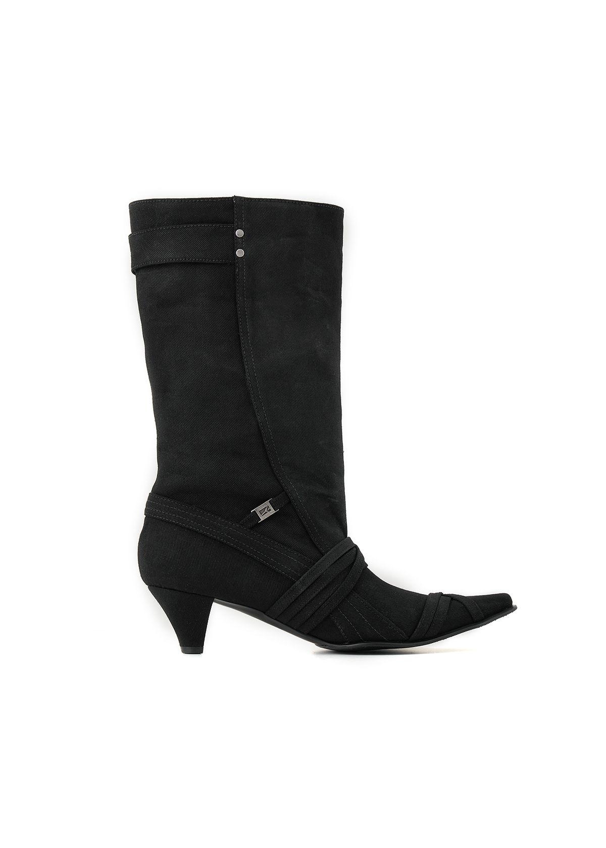 포트리스(4TRESS) WAXED STRAPPY BOOTS 01 BLACK