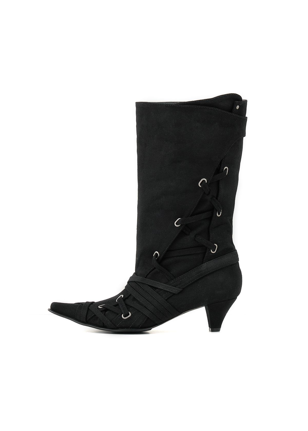 포트리스(4TRESS) WAXED STRAPPY BOOTS 01 BLACK