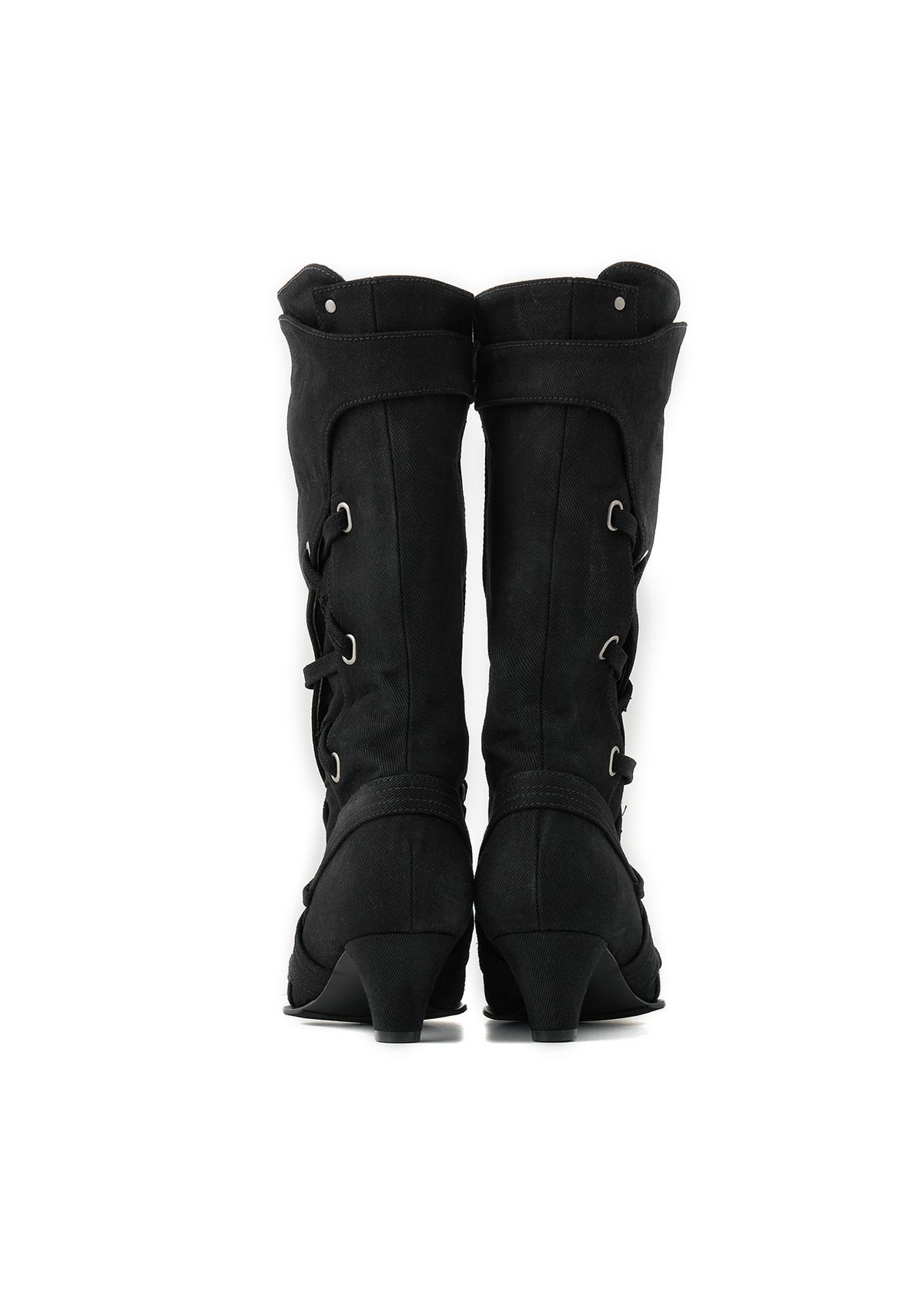 포트리스(4TRESS) WAXED STRAPPY BOOTS 01 BLACK