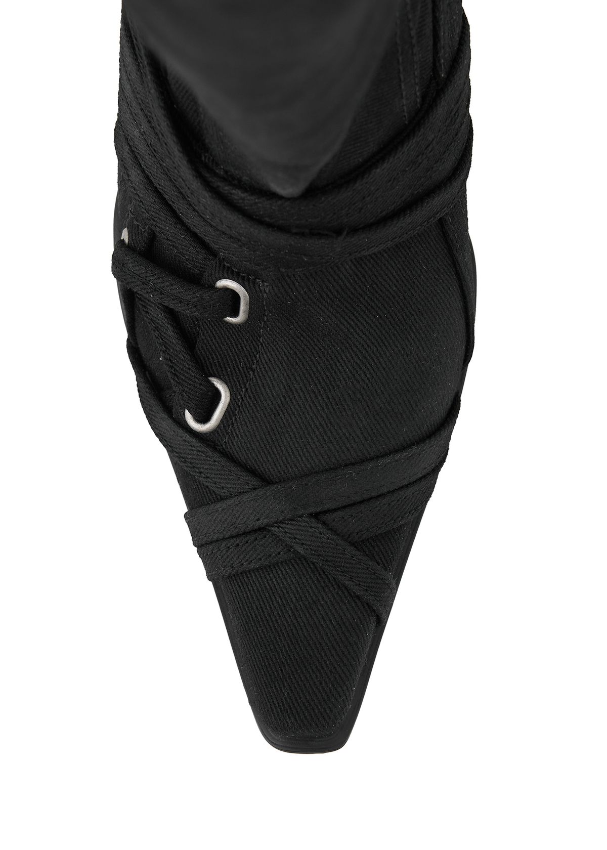 포트리스(4TRESS) WAXED STRAPPY BOOTS 01 BLACK