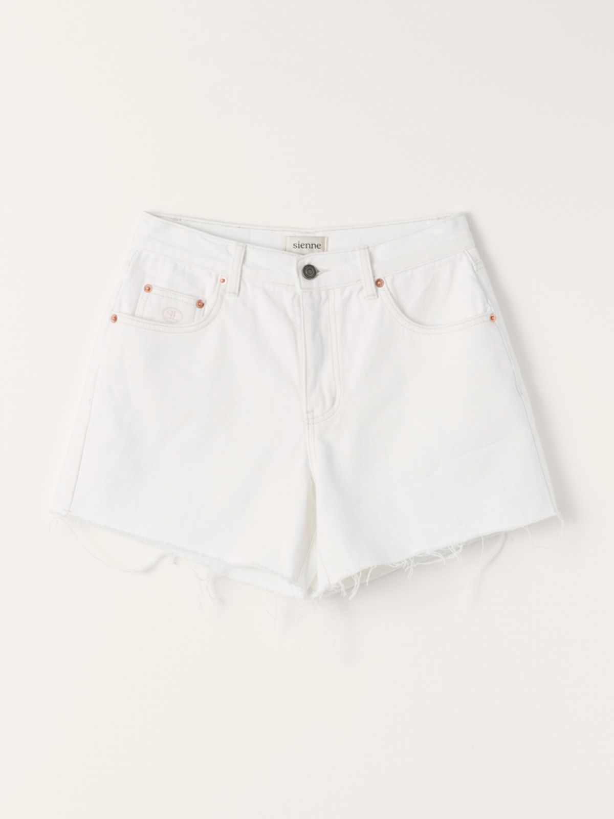 시엔느(SIENNE) Damage Denim Shorts (White)