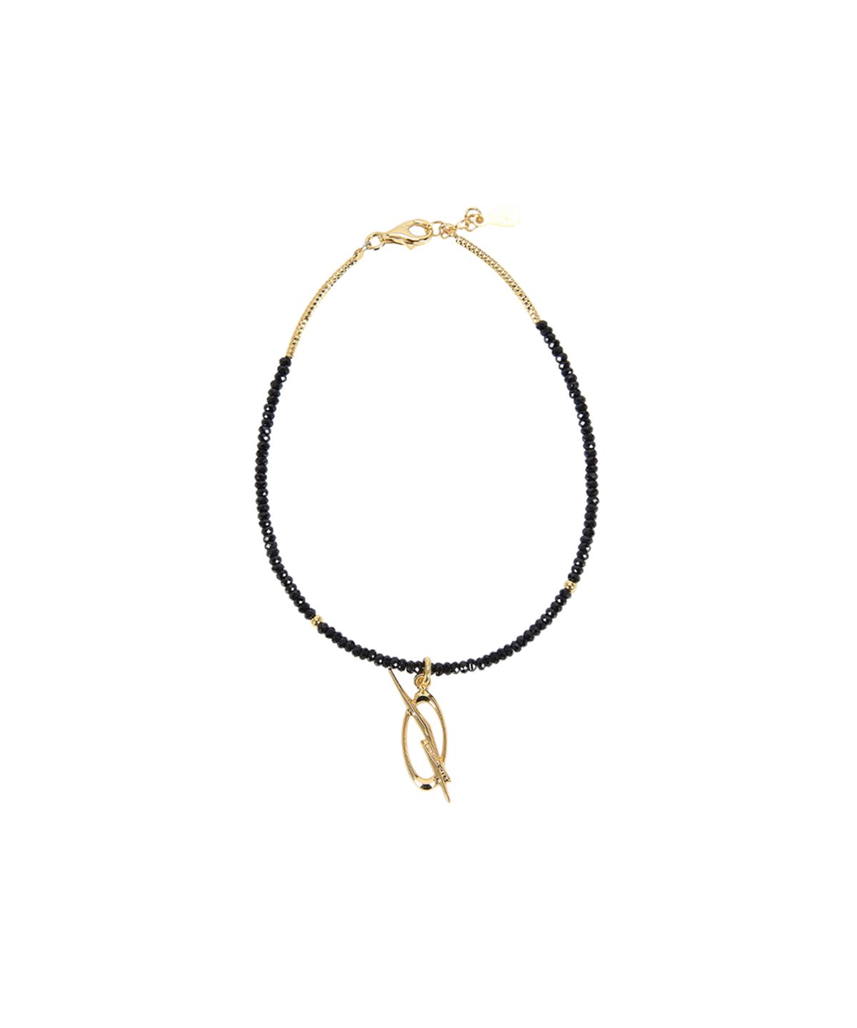 51퍼센트(51PERCENT) Black Spinel Logo Bracelet - Gold