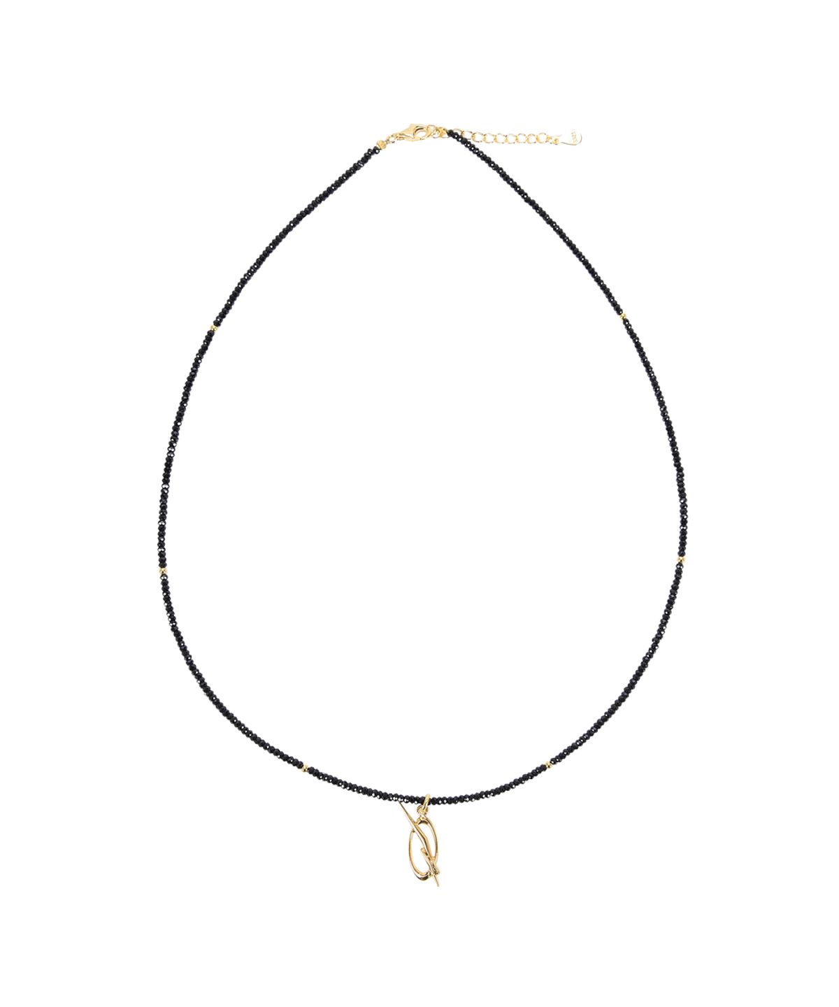 51퍼센트(51PERCENT) Black Spinel Logo Necklace - Gold