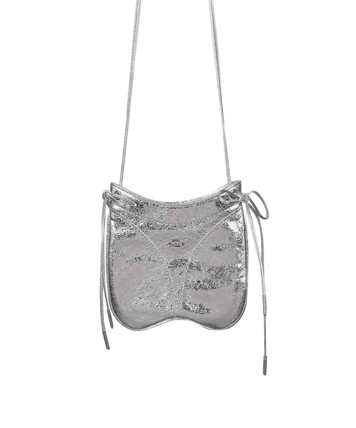 51퍼센트(51PERCENT) Thong leather mini bag - Silver