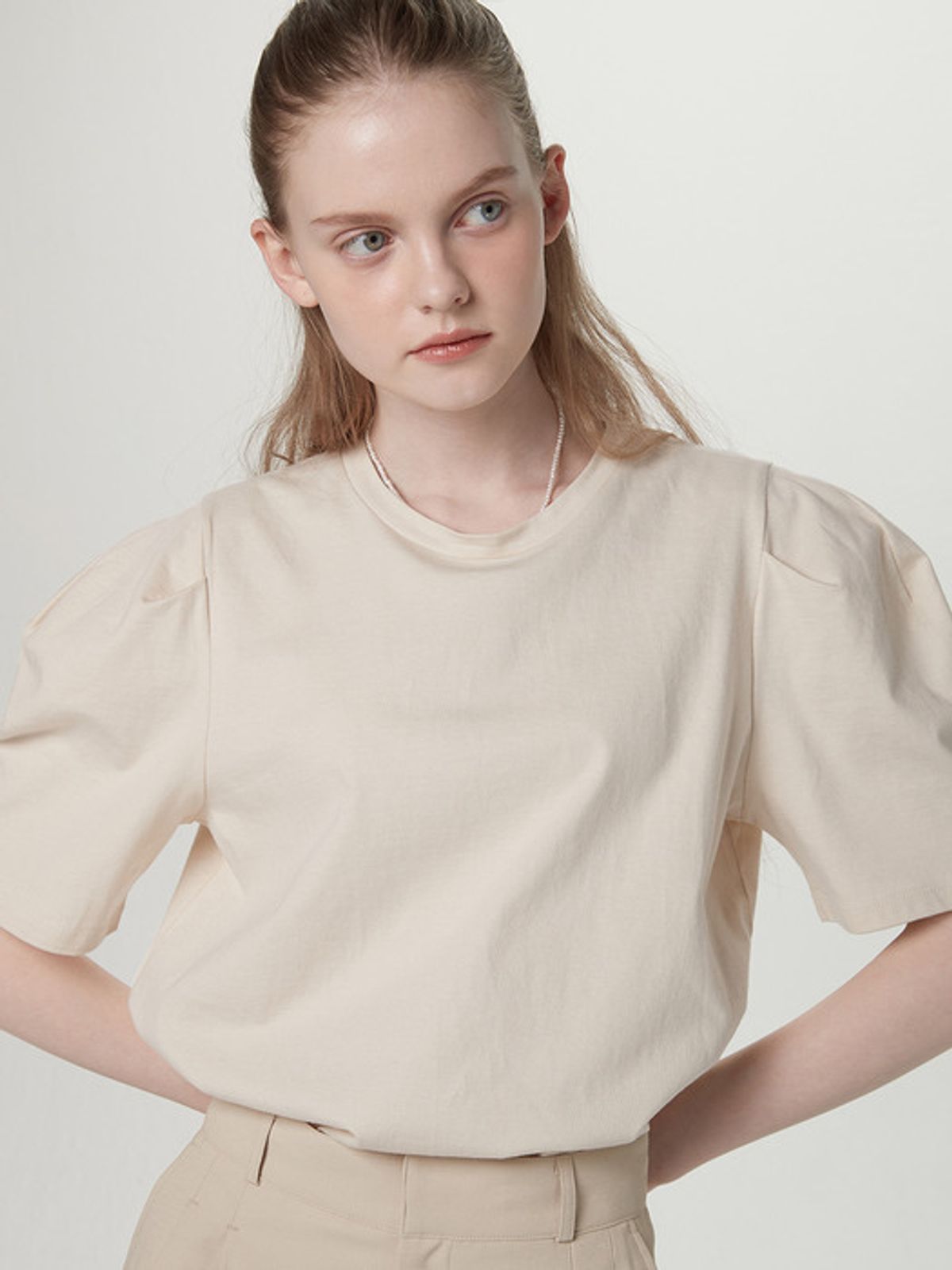 비뮤즈맨션(BEMUSE MANSION) Curved short sleeve tee - 7colors