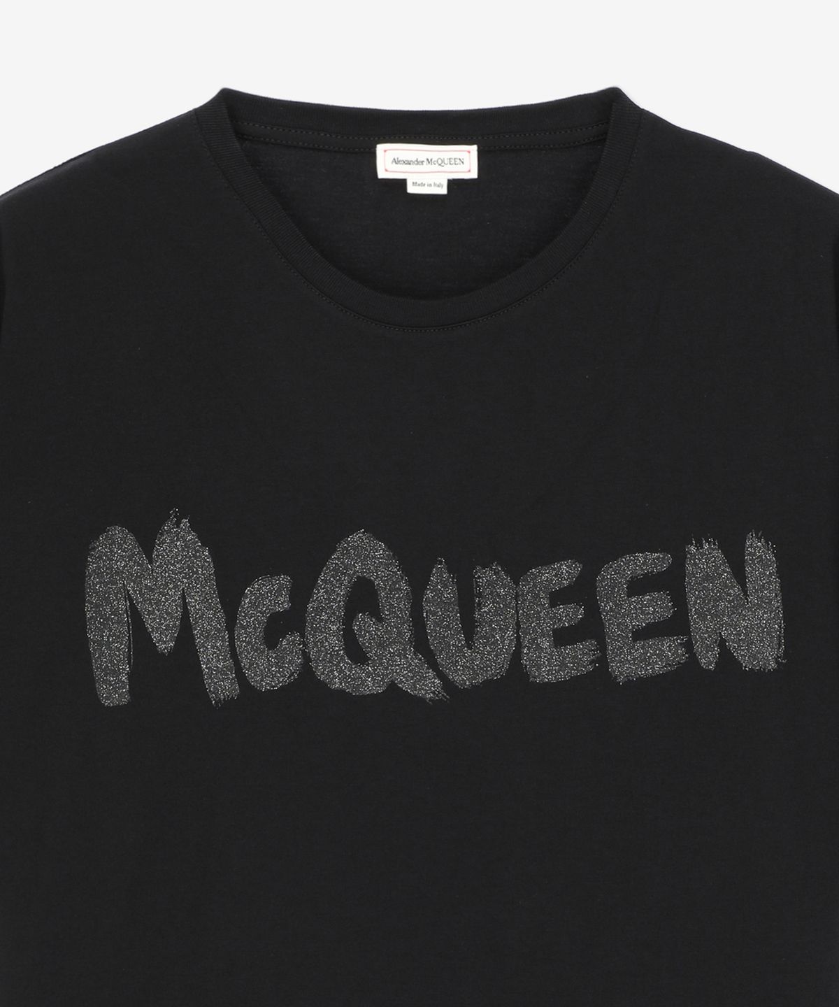 알렉산더 맥퀸(ALEXANDER McQUEEN) 그래피티 반소매 티셔츠 - 블랙 / 794673QTABT0570