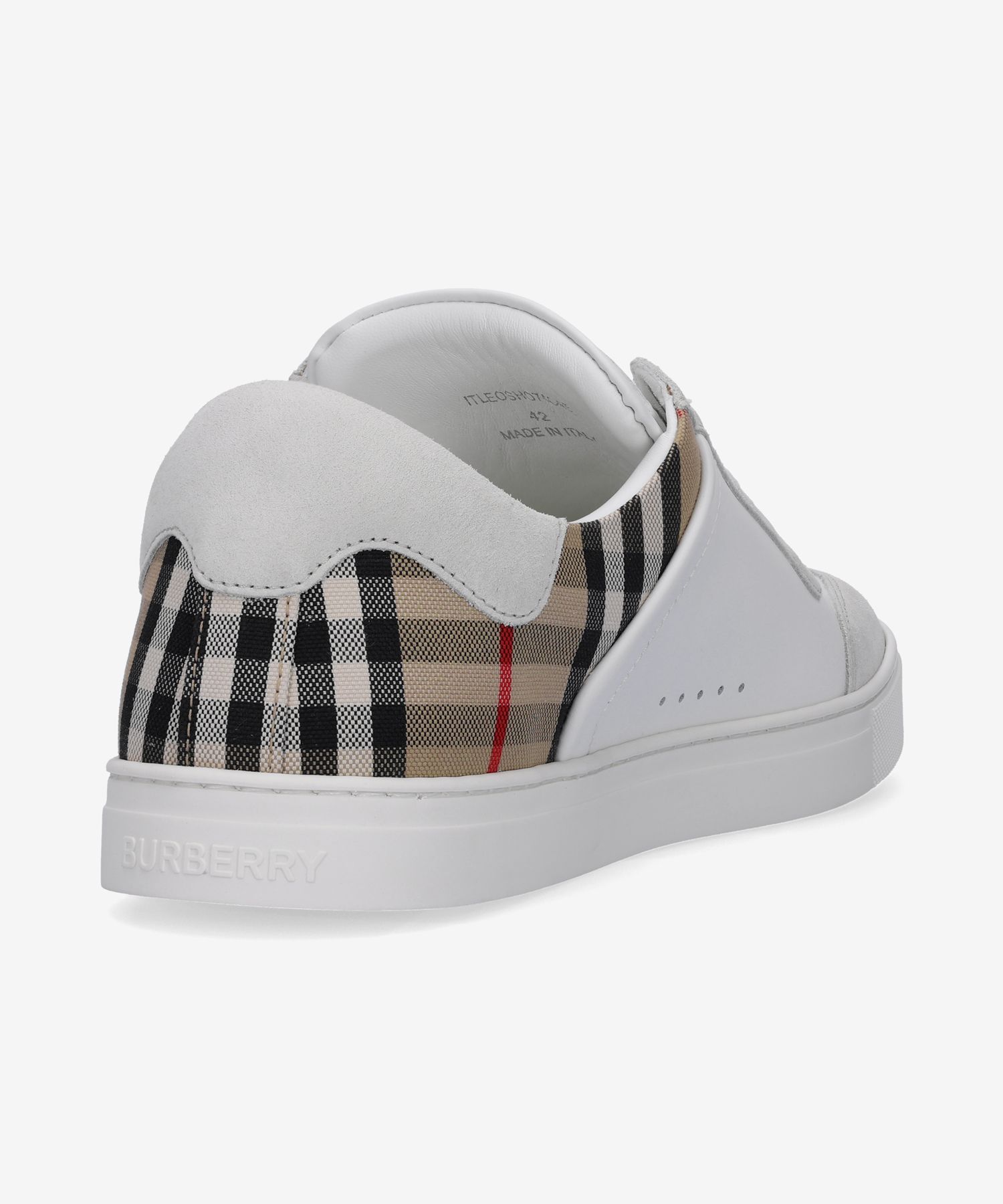 BURBERRY｜SNEAKERS (Leather suede check sneakers (806908 Leather, Suede and Check Sneakers in Natural white/archive