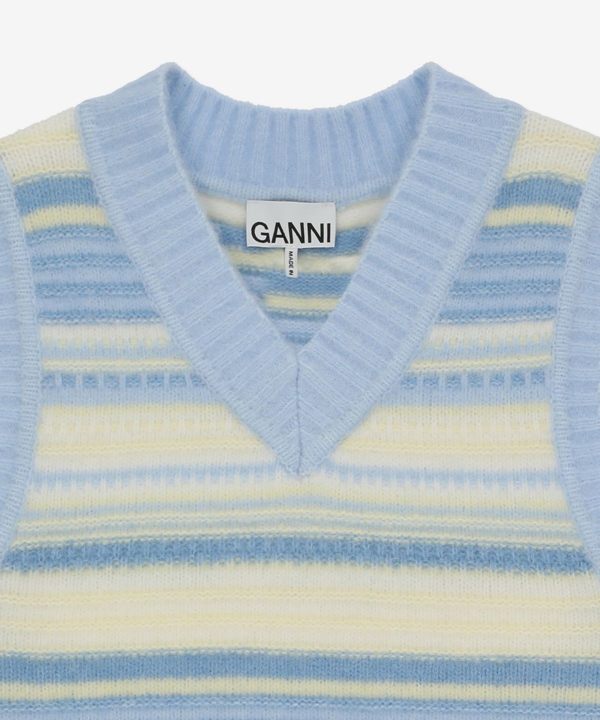 가니(GANNI) 소프트 울 스트라이프 베스트 - 스카이웨이 / K2258271