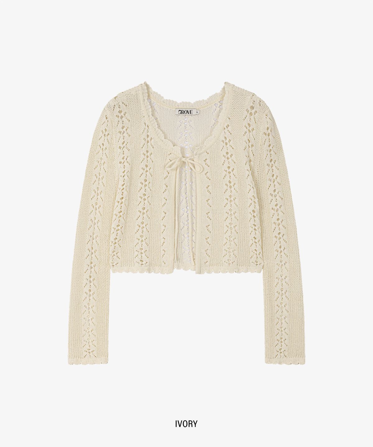 그로브(GROVE) KIKO SKASHI LS CARDIGAN_IVORY