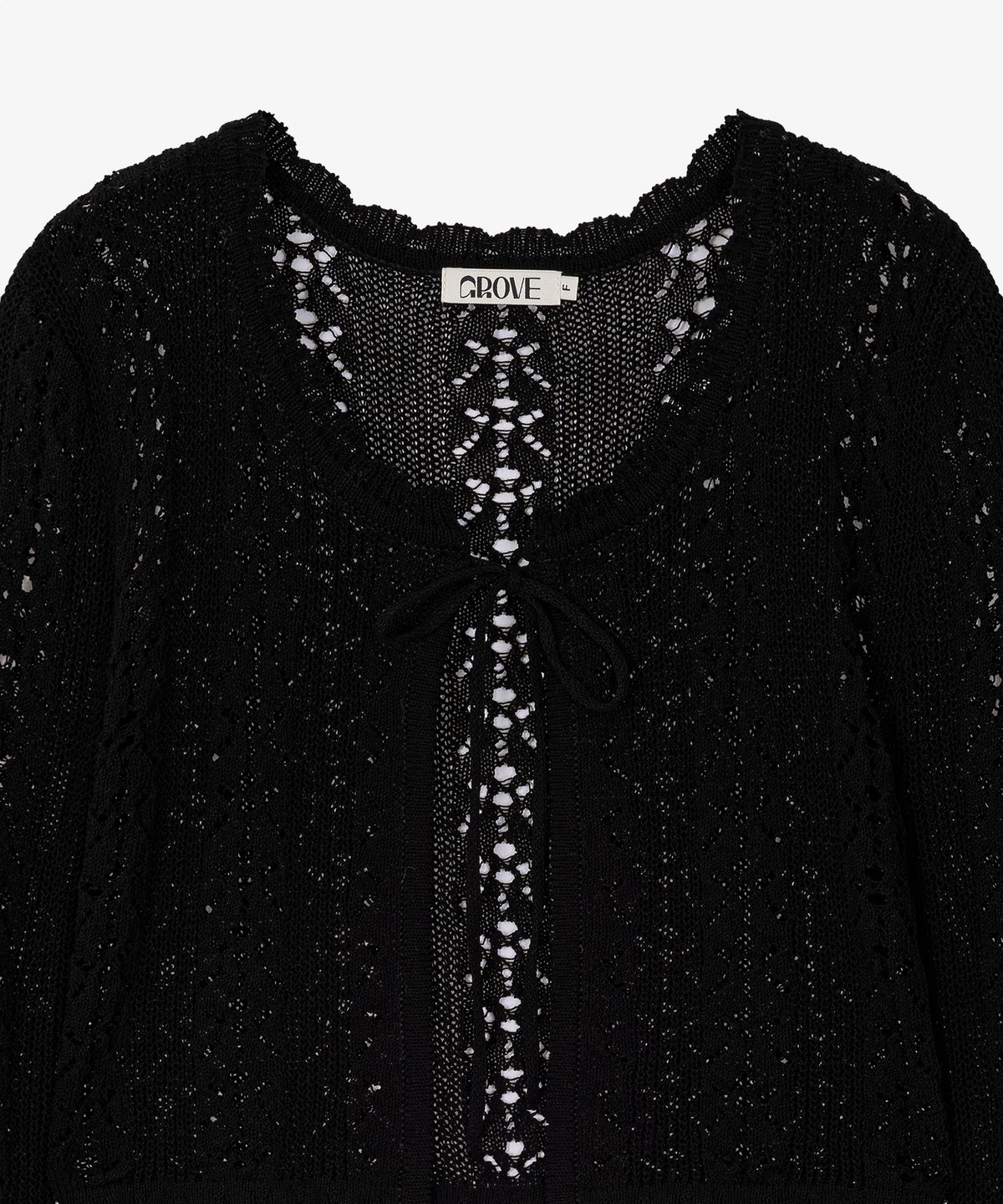 그로브(GROVE) KIKO SKASHI LS CARDIGAN_BLACK