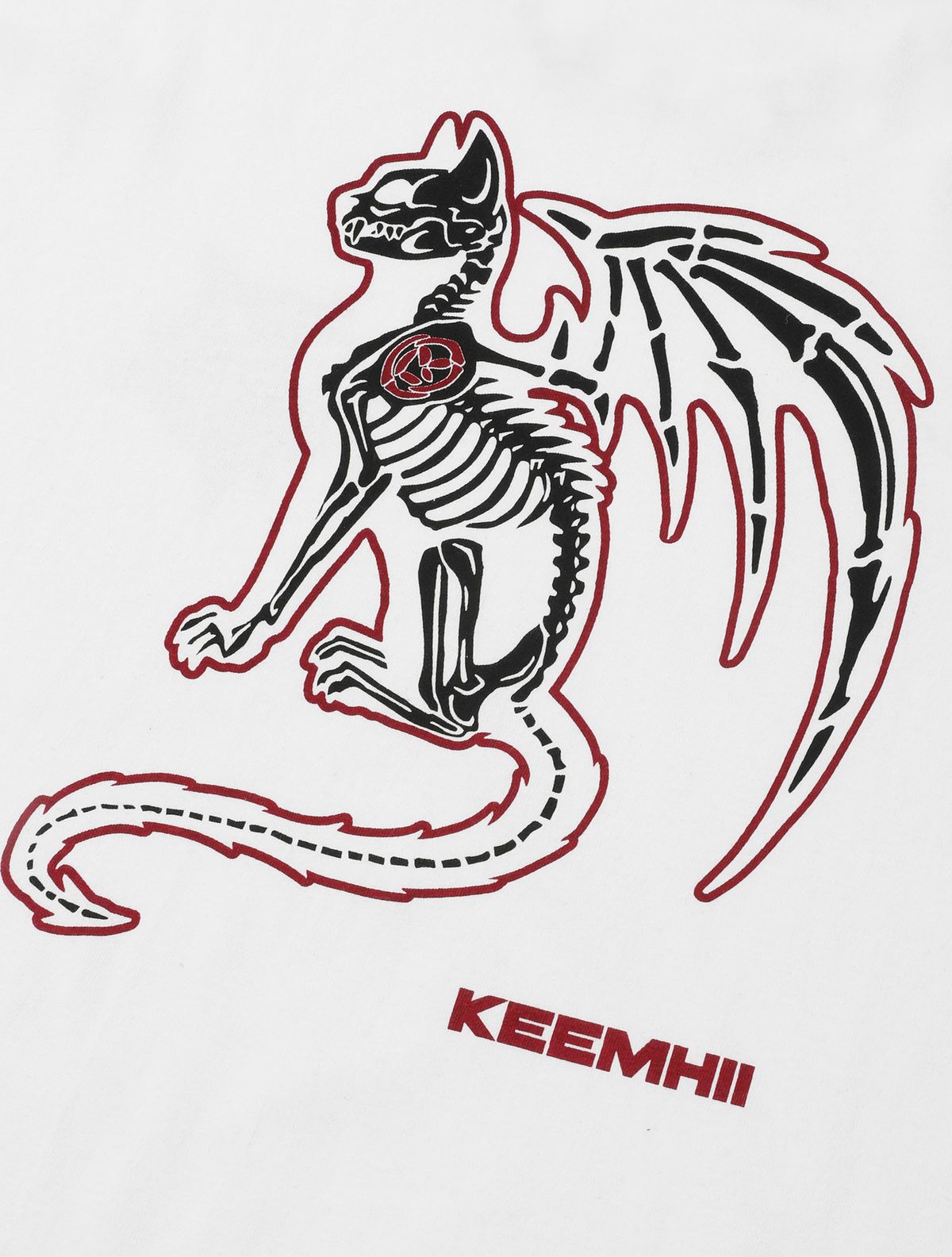 킴히(KEEMHII) 데몬 캣 티셔츠 - [화이트]