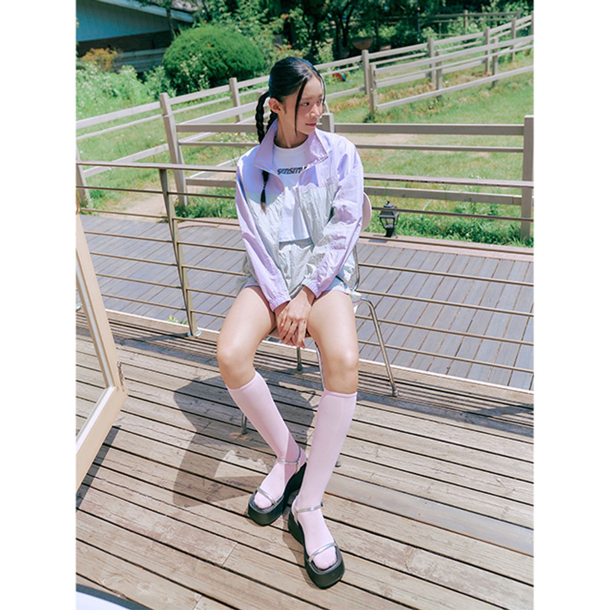 랩(LAP) 배색 나일론 미니팬츠 AQ2WP462
