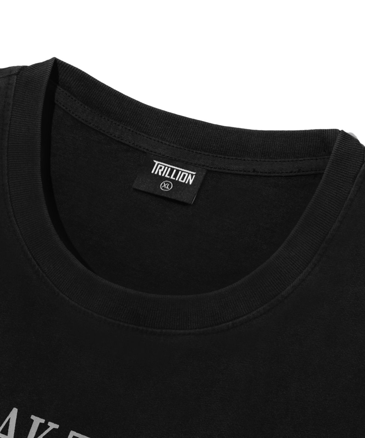 트릴리온(TRILLION) 스케이트보드 피그먼트 그래픽 반팔 티셔츠 (BLACK)